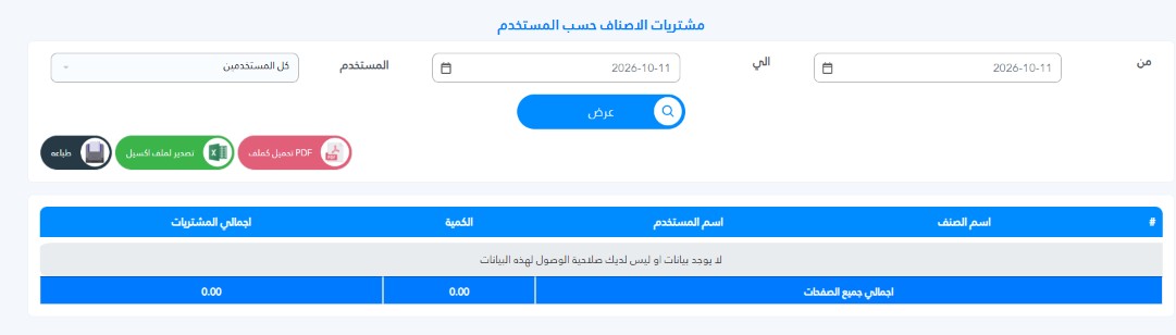 How to View Customer Purchase Reports in Al-Badr Sales Pro مشتريات الاصناف حسب المستخدم